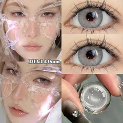YICKYUE  -  2pcs Colored Contact Lenses for Eyes Natural Look Blue Eye Lenses with Degree Myopia Makeup Beauty Pupil Gray Eyes New