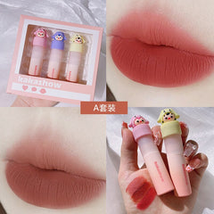 kakashow Cute Lip Mud Set Box Lip Glaze Set Velvet Matte Matte Surface White Not Easy to Dip Cup Lipstick