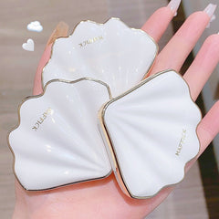 Yickyue 4 Colors Shell Design Eyeshadow Palette Glitter Pearly Eye Shadow Palette Purple Blue Charming Eyes Make Up Palette Maquiagem