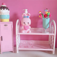 Yickyue Desktop Organizing Storage Rack Cosmetics Double-layer Storage Placing Rack Children's Toys Hand Office Doll Display Tools