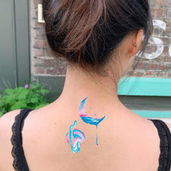 YICKYUE  -  20pcs Colorful Butterfly Temporary Sticker Tattoo Watercolor Flower Heart Body Art Tattoos Waterproof Fake Arm Body Tattoo Girls