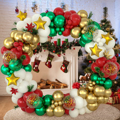 YICKYUE  -  Christmas Balloon Garland Arch Kit Merry Christmas Decoration For Home 2023 Cristmas Balloons Xmas Gifts New Year Baloon