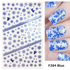 3D White Snowflakes Winter Sliders for Nail Stickers Christmas Decoration Decals for New Year DIY Manicure Art Tools GLF281-284