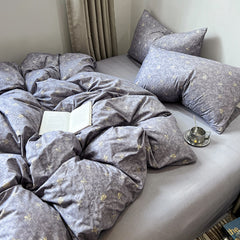 Yickyue Korea Style Flower Printed Bedding Sets Girls Single Double Queen Size Flat Sheet Duvet Cover Pillowcase Bed Linens Home Textile