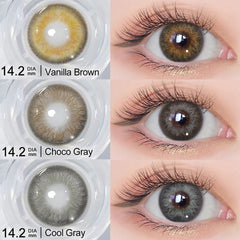 YICKYUE  Iris Color Contact Lenses Vanilla Brown & Choco Gray Inspired Circle Lenses 1 Pair 6 Months