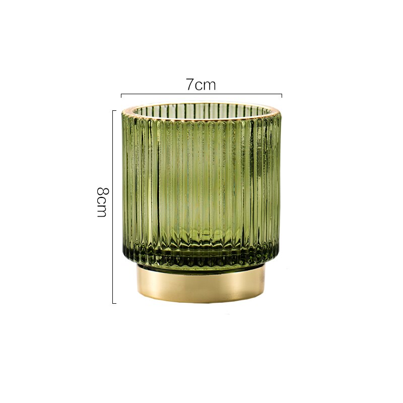 Nordic Gilt Glass Pen Holder Storage Bucket Thickened Table Lipstick Makeup Brush Organizer Jewelry Storage Box Vase Storage Box