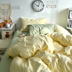 Yickyue Brown Bedding Sets 4pcs Soft Breathable Polyester Bedding Sets Duvet Cover Fitted Flat Sheet Pillowcases Bedclothes Bedspread