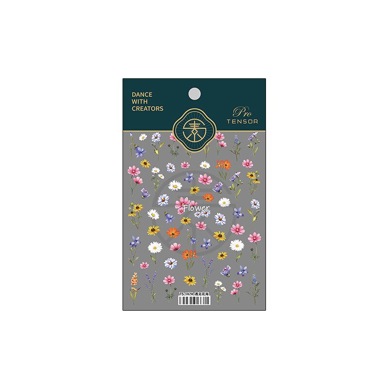 1pc Hawaiian Plumeria Nail Art Stickers Embossed Sunflower 5D Adhesive Slider Sticker Frangipani Flowers Nail Art Decorations