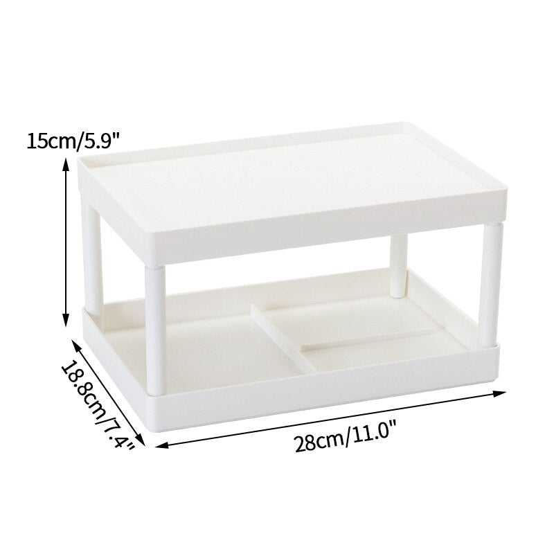 Storage Shelf Desktop Rack  Double-layer Desk Stand Shelf  Plastic Desk Shelves Cosmetic Sundries Organizer Home Storage