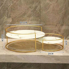 Nordic Desktop Cosmetic Storage Shelf Luxury Wrought Iron Makeup Storage Shelf Tray Stackable Dressing Table Finishing Organizer