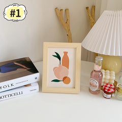 Ins Desktop Decorative Painting Nordic Flower Character Photo Frame Paintings Bedroom Wall Decor Room Art Decorative Ornaments