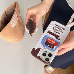 YICKYUE  -  Cute Chocolate Dachhund Stand Holder Fundas For Iphone 13ProMax 14 15promax 13 15 Pro Max 12 14ProMax Magnetic Circle Phone Case