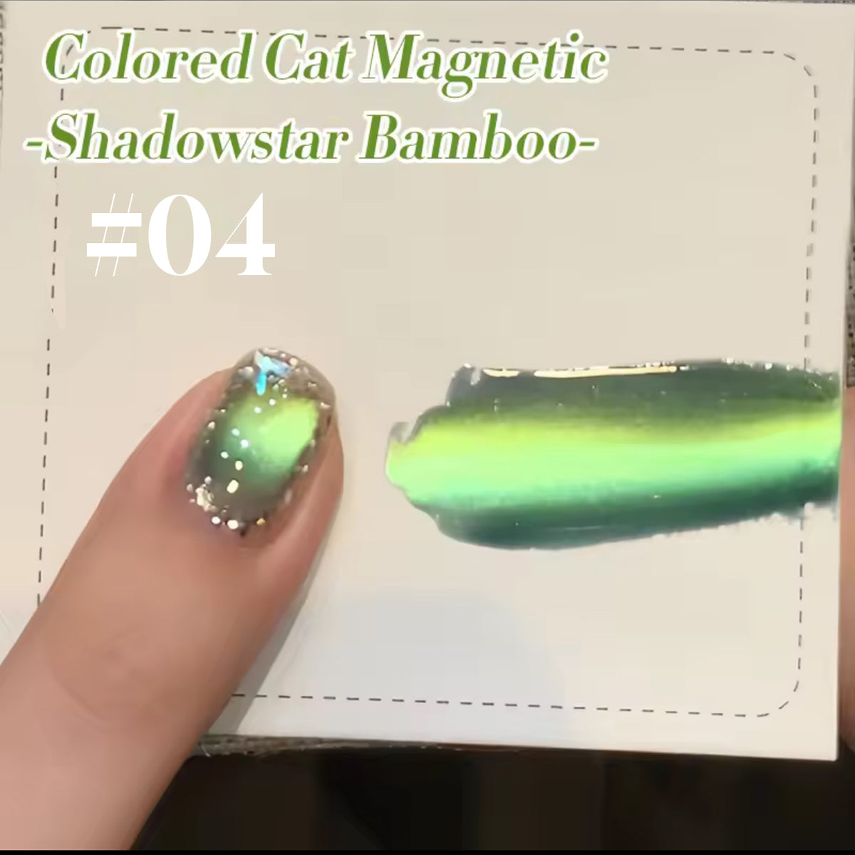 YICKYUE  -  10ML 1-6PCS 2025  New Popular Style Green Glass Bead Cat Eye Gel Nail Polish Autumn Nails UV Light Nails Green Nails Nail Art