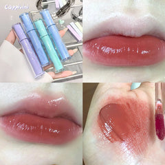 YICKYUE  -  Punk Red Brown Mirror Water Lip Gloss Natural Nude Pigment Dark Red Lasting Mirror Glass Liquid Lipsticks Moisturizing Lip Tint