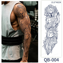 YICKYUE  -  Semi Permanent Juice Ink Tattoo Stickers Natural Herbal Waterproof Men's Full Arm Sleeve Long-lasting Premium Wave Totem Dragon