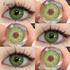 YICKYUE  -  2Pcs Colorcon Colored Contact Lenses Blue Eye Lenses Cosmetic Pupils Green Lenses Natural Eye Lens Yearly Free Shipping
