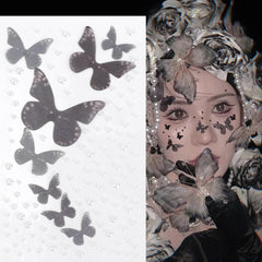 Yickyue 3D Butterfly Diamond Temporary Tatoos Stickers Waterproof Shiny Eyes Body Arts Fake Temporary Tattoos Decals Women Makeup Tools