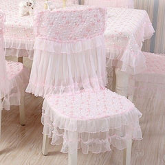 Pink Embroidered Tablecloth Lace Table Cloth Chair Cover Rectangle Table Cover Rural Style Table Skirt Dinning Table Decoration