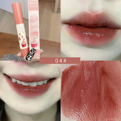 YICKYUE  -  6 Colors Cute Bear Crayon Lipstick Moisturizing Lip Gloss Waterproof Long Lasting Lip Makeup Sexy Silky Glitter Lipstick Makeup