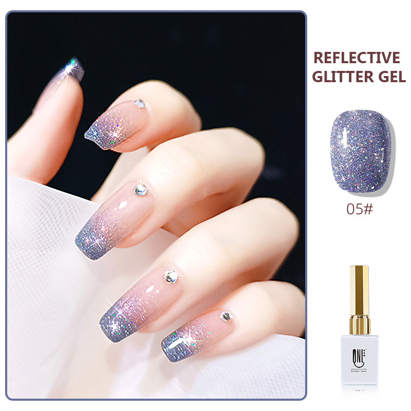 YICKYUE  -  9ml Reflective Nail Gel Polish Sparkle Shining Glitter Semi Permanent Nail Manicure Soak Off UV LED Color Gel Varnish