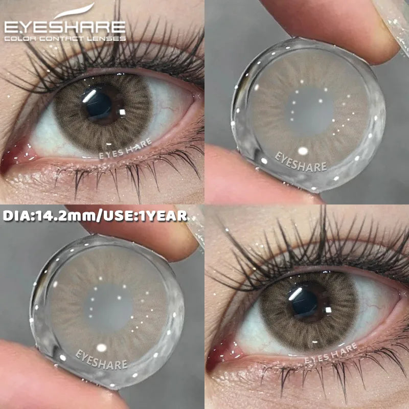 1 Pair Colorful Contact Lenses for Eyes Fashion Natural Gray Pupils Beauty Makeup Purple Color Lens Brown Eye Contacts