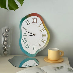 Yickyue CuteLife Nordic Acrylic Blue Large Wall Clock Living Room Home Decoration Clock Stylish Desktop Silent Modern Design Wall Clock
