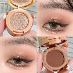 Yickyue 4 In 1 Peach Blush Contour Shadow Palette Matte Glitter Pigment Highlight Makeup Palette Eyebrow Nose Shadow Powder Cosmetics