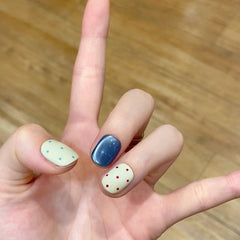 YICKYUE  -  10pcs Handmade Short Press On Nails Small Flower Polka Dot Bow Cat Eye Design Sweet Cute Fake Nail Wearable Nails Art Tips Girls