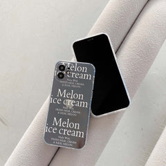 Ice cream silicone letter phone case for iphone 7 xs max xr 8 plus x 12 mini 11 pro max shockproof capa shell conque funny cover