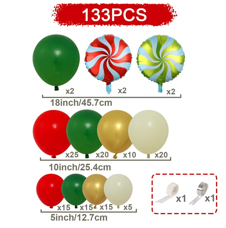YICKYUE  -  Christmas Arch Balloon Kits Merry Christmas Decor for Home 2024 Christmas Balloon Xmas Ornament Navidad Natal New Year Gift 2025