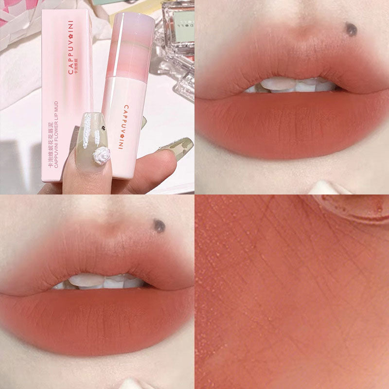 Yickyue  Lovely Lipstick Good Luck Lip Mud Lasting Non-stick Cup Lip Glaze Korean Makeup High Color Rendering Lip Makeup Girls' Cosmetics
