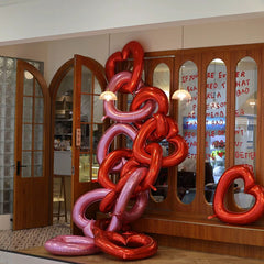YICKYUE  -  10PCS 40 Inch Hollowed Out Aluminum Foil Balloon with A Large Heart Valentine's Day Wedding Atmosphere Balloon Decoration Props