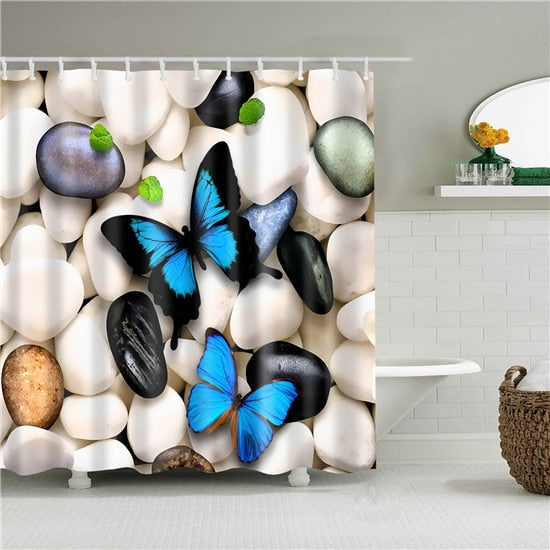 Bathroom Shower Curtain Animals Elephant Horse Deer Zebra Bird Fabric Waterproof Polyester Bathroom Curtain With Hooks 180X180cm