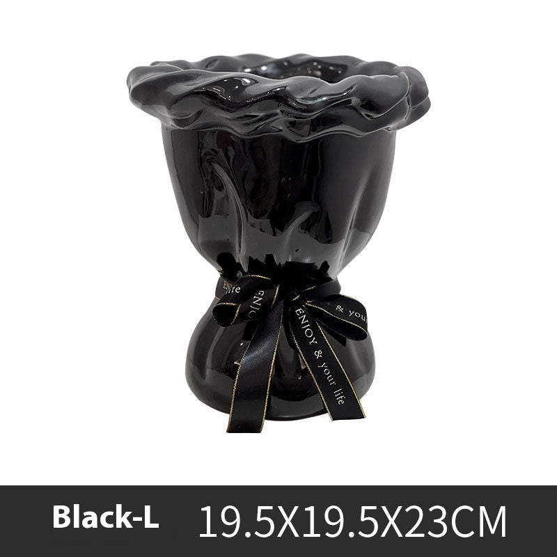 YICKYUE  -  New Creative Ceramic Art Vase Wedding Decoration Vase SculptureLiving Room Ornament Dining Table Decor Art Home Decore