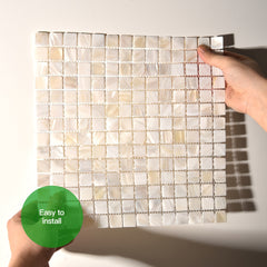 YICKYUE  10 Sq.ft 10-Pack Mother Of Pearl Oyster Square Shell Mosaic Tiles, Exquisite Mica Sheet Wall Stickers, Wall Decoration And Beautification