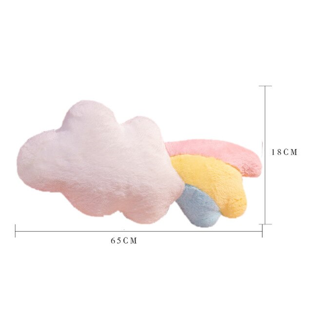 Girly Cloud Wishing Meteor Star Plush Pillow Angel Wings Heart Stuffed Cushion Milk Tea Cup Rainbow Sleeping Nap Pillow Bed