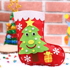 Handicrafts Christmas Socks Hat Kindergarten Children's Toys Crafts Decorate Kids Supplies Gift Bag Girl Boy Educational Toys