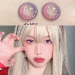 YICKYUE  -  2Pieces Colored Contact Lenses Bling Pupil Beauty Cosplay Color Circle Lens Yearly Galaxy Coloured Contacts with Box