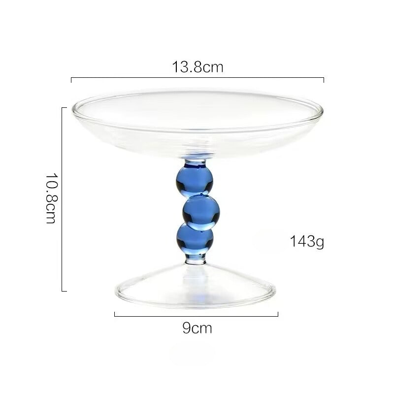 YICKYUE  -  Glass Dessert Trays Jewelry Container Nut Fruit Plate Candle Holder Ornament Storage Cup Home Accessories Bowl Home Decoration