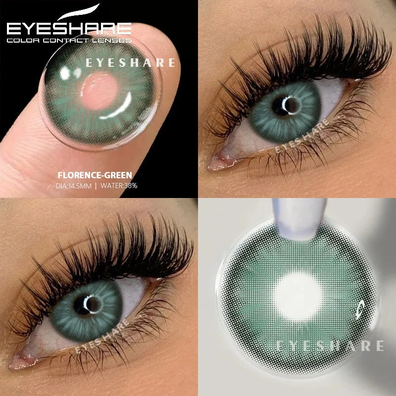 YICKYUE  1 Pair New Natural Color Contact Lenses Brown Lenses Beauty Fashion Gray Pupils Lens Blue Lenses with High Quality Lens