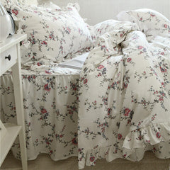 Yickyue New Vine flower print bedding set pastoral duvet cover bedding princess bedspread bed sheet for decor pillowcase bed clothes