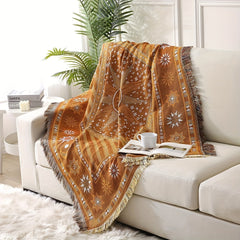 YICKYUE  -  Bohemian Thread Quilt: Multi-Functional Sofa Leisure Blankets with Tassels - Suitable for Camping and All Seasons