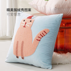 Square Cushion Cover Woven Home Decor for sofa cushion Tufted Throw Pillow Case Boho Cute Cartoon Flower Cat Fruit Pattern