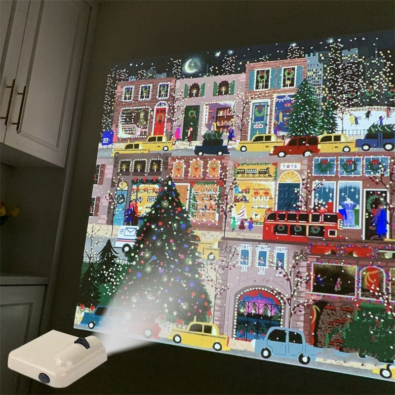 Christmas Projector Lamp Party Atmosphere Night Light Background Wall Decorations for Christmas New Year Party Photo Props
