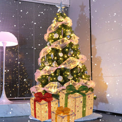 YICKYUE  -  3pcs Christmas Glowing Gifts Box LED Light Up Present Boxes Case Ornaments Under Xmas Tree Decor Home Theme Party Supplies