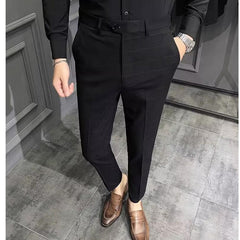 YICKYUE  -  Brand Clothing Spring Summer New Plaid Dress Pants Men Clothing Business Formal Wear Slim Fit Office Trousers 36 38