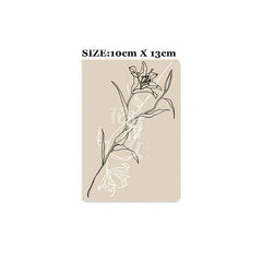 Waterproof Temporary Tattoo Sticker New Craft Black and White Line Flower Tattoo Flash Tattoo Arm Female