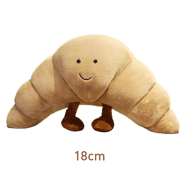 18/36/70cm Creative Smile Croissant Plush Toys Kawaii Food Bread Pillow Stuffed Soft Dolls Sleeping Cushion for Children Baby
