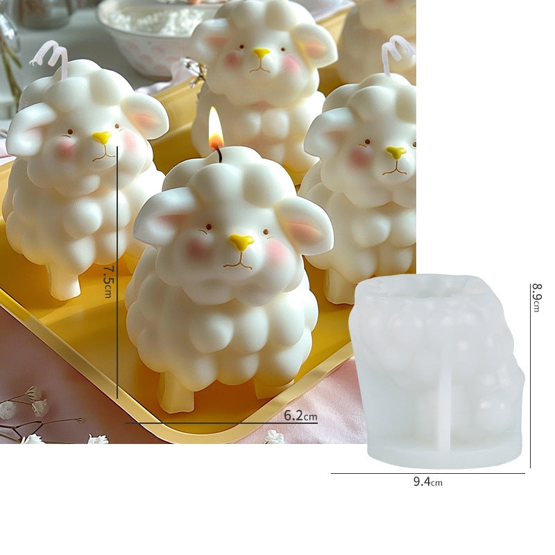 YICKYUE  -  Sheep Aroma Candle Silicone Mold DIY Cute Pet Diffuser Stone Handmade Soap Accompaniment Mold Home Decor