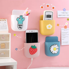 1pc Kawaii Cartoon Storage Rack Pen Washi Tape Holder Punch Free Pen Container Phone Charging Box Home Office Storage Box